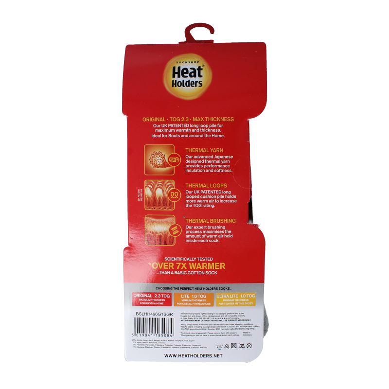 Heat Holders Anti slip socks silver grey 37-42 1 Paar