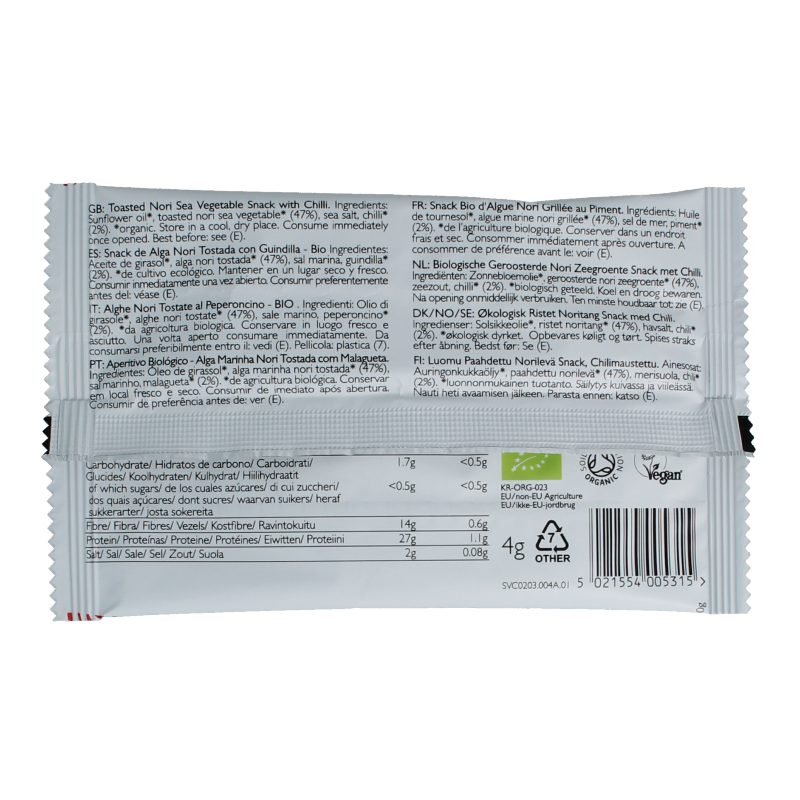 Clearspring Seaveg - crispies chilli bio 4 Gram
