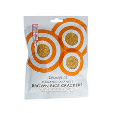 Clearspring Bruine rijstcracker met sesam & tamari bio 40.00 Gram