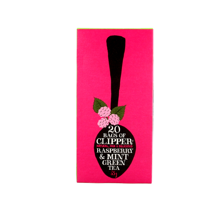 Clipper Framboos mint green tea bio 20 Zakjes