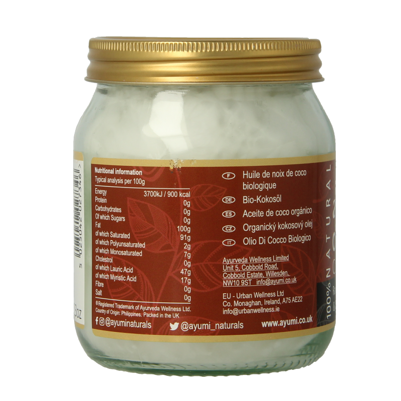 Ayumi Coconut oil organic virgin 290 Gram