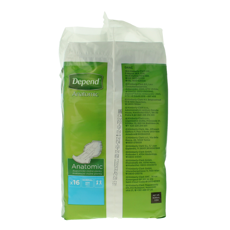 Depend Anatomic normaal 16 Stuks