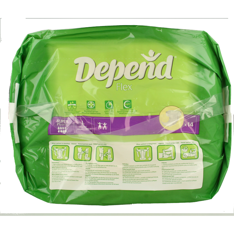 Depend Flex super+ maat L 14 Stuks