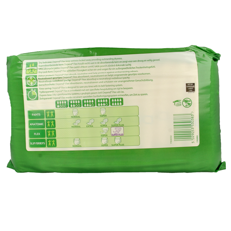 Depend Flex super+ maat L 14 Stuks
