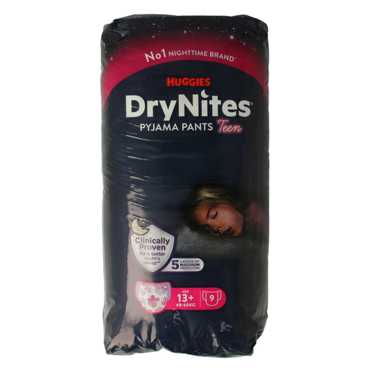 Huggies Drynites teen 13+kg girl 9 Stuks