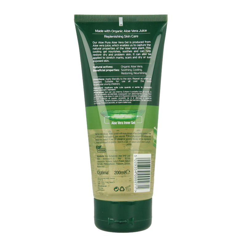 Optima Aloe pura aloe vera gel organic original 200 Milliliter