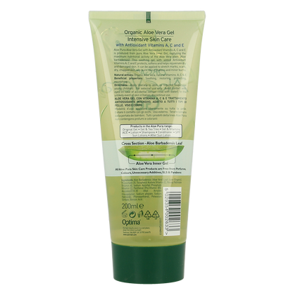 Optima Aloe pura aloe vera gel organic vitamine A C E 200.00 Milliliter