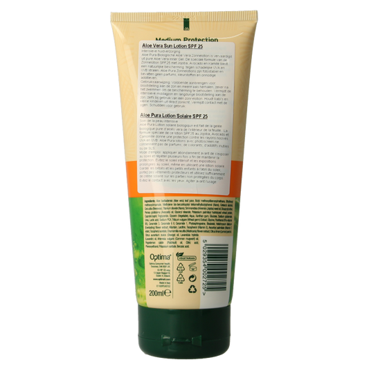 Optima Aloe pura organic aloe vera zonnelotion SPF25 200 Milliliter