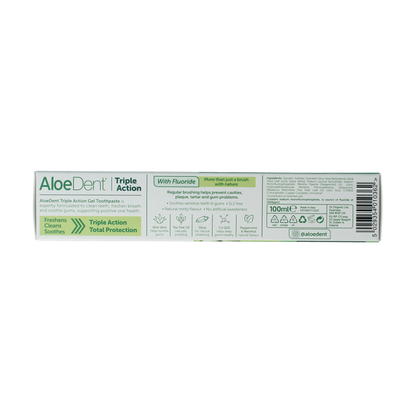Aloe Dent Tandpasta aloe vera triple action with fluor 100.00 Milliliter