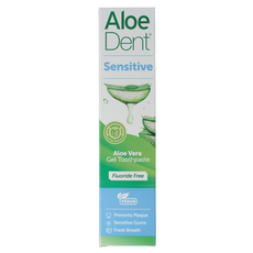 Aloe Dent Tandpasta aloe vera sensitive fluor free 100 Milliliter
