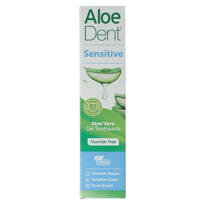 Aloe Dent Tandpasta aloe vera sensitive fluor free 100.00 Milliliter