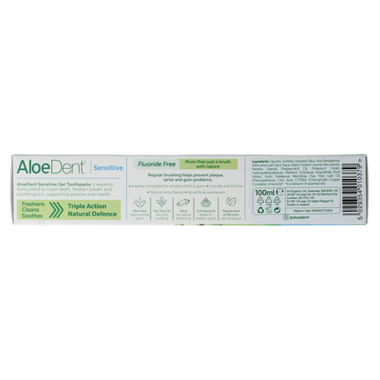 Aloe Dent Tandpasta aloe vera sensitive fluor free 100.00 Milliliter