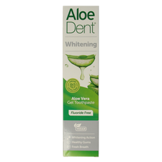 Aloe Dent Tandpasta aloe vera whitening fluor free 100.00 Milliliter
