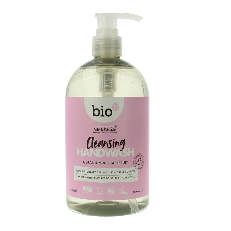 Bio-D Handzeep vloeibaar geranium & grapefruit 500 Milliliter