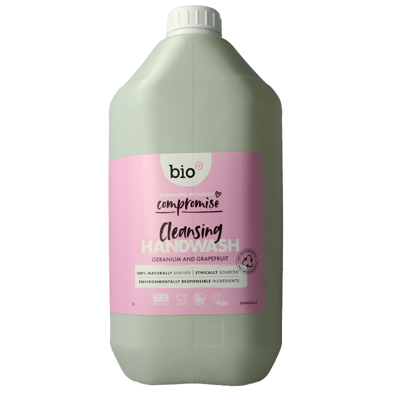 Bio-D Handzeep vloeibaar geranium & grapefruit 5 Liter