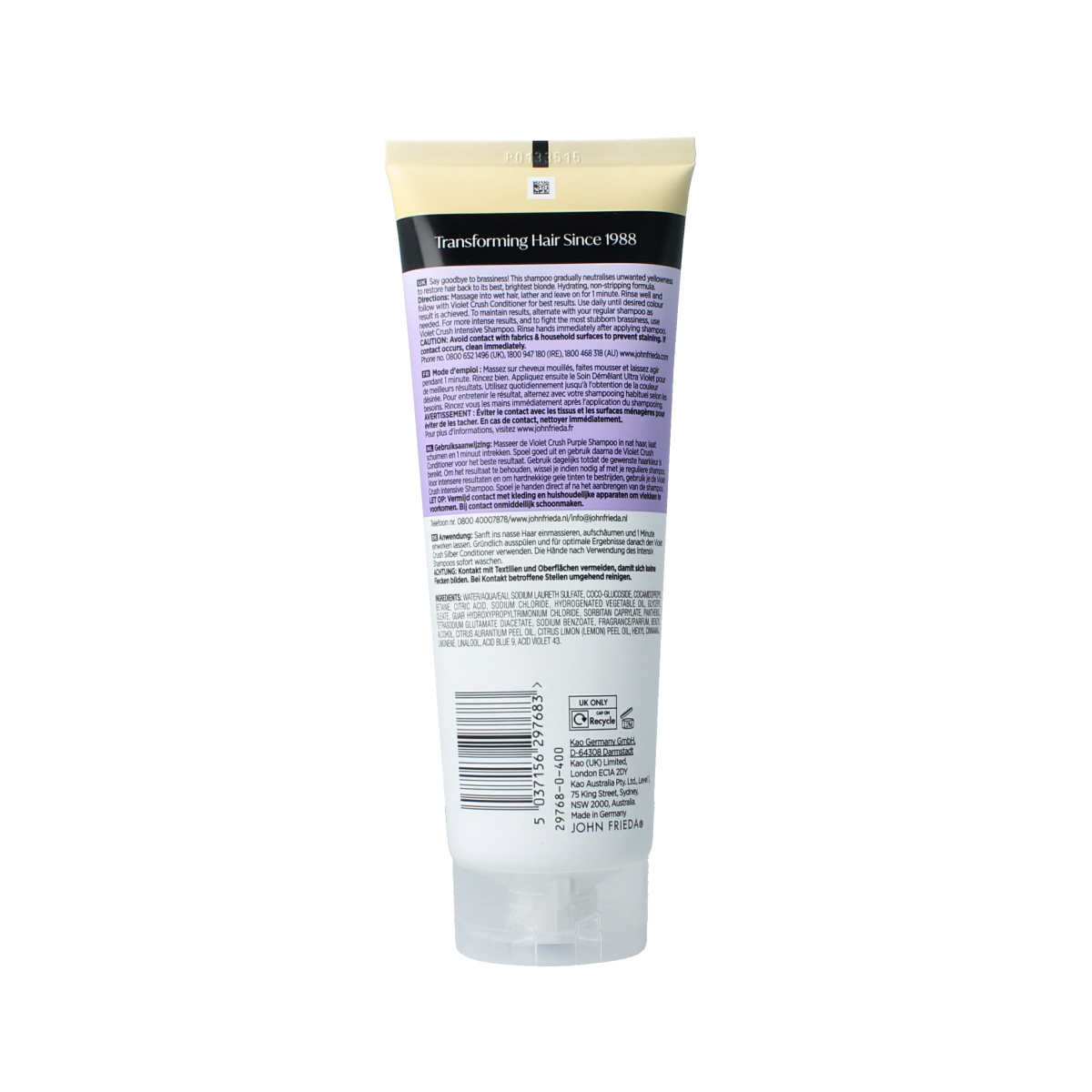 John Frieda Violet crush daily purple shampoo 250 Milliliter