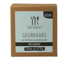 Yours Naturally Geurkaars in glas fris katoen 20cl 1 Stuks