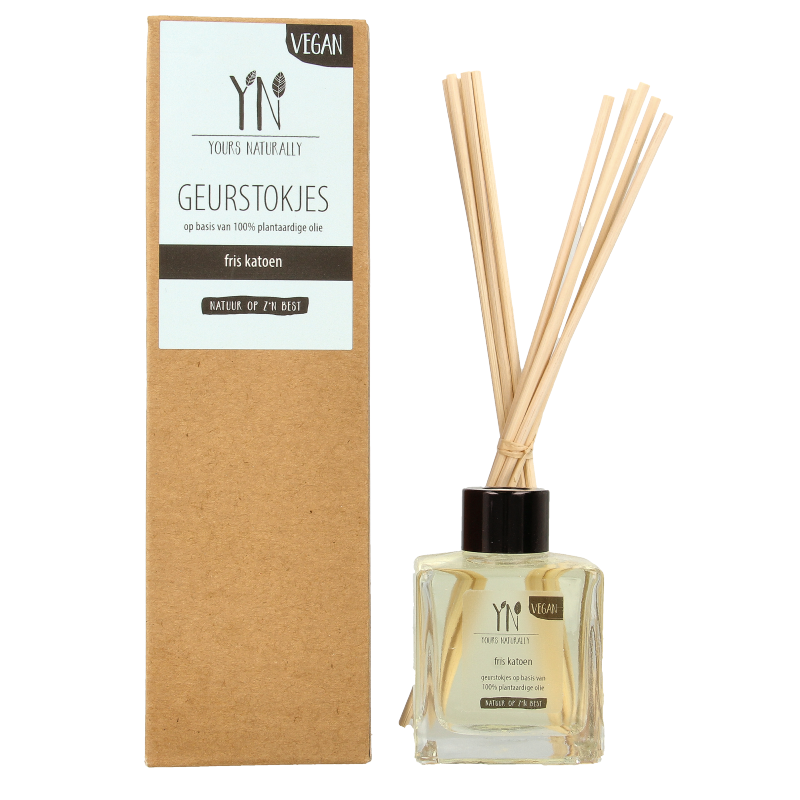 Yours Naturally Geurstokjes fris katoen 100ml 1 Stuks