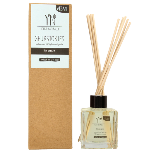Yours Naturally Geurstokjes fris katoen 100ml 1 Stuks