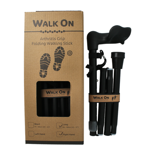 Able 2 Wandelstok anatomisch opvouw zwart mat rechts 1.00 Stuks
