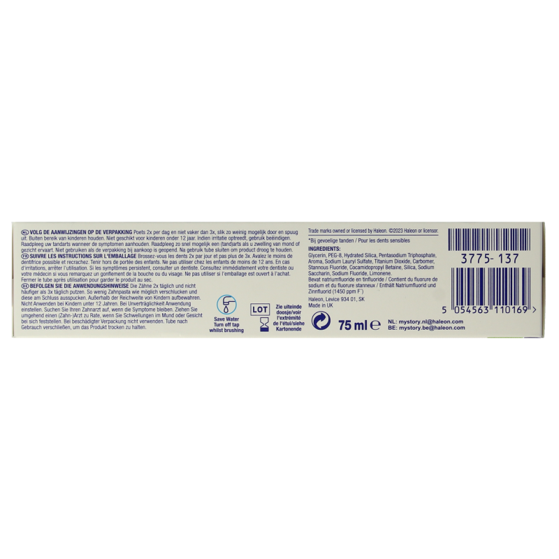 Sensodyne Tandpasta gevoeligheid & tandvlees whitening 75 Milliliter
