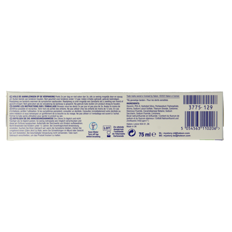 Sensodyne Tandpasta gevoeligheid & tandvlees caring mint 75 Milliliter