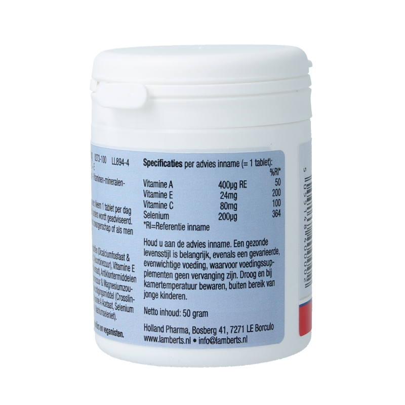Lamberts Selenium 200mcg met vitamine A C E 100 Tabletten