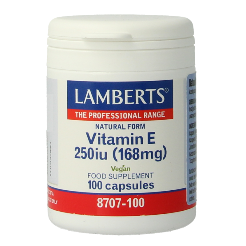 Lamberts Vitamine E 250IE natuurlijk 100 Vegetarische capsules