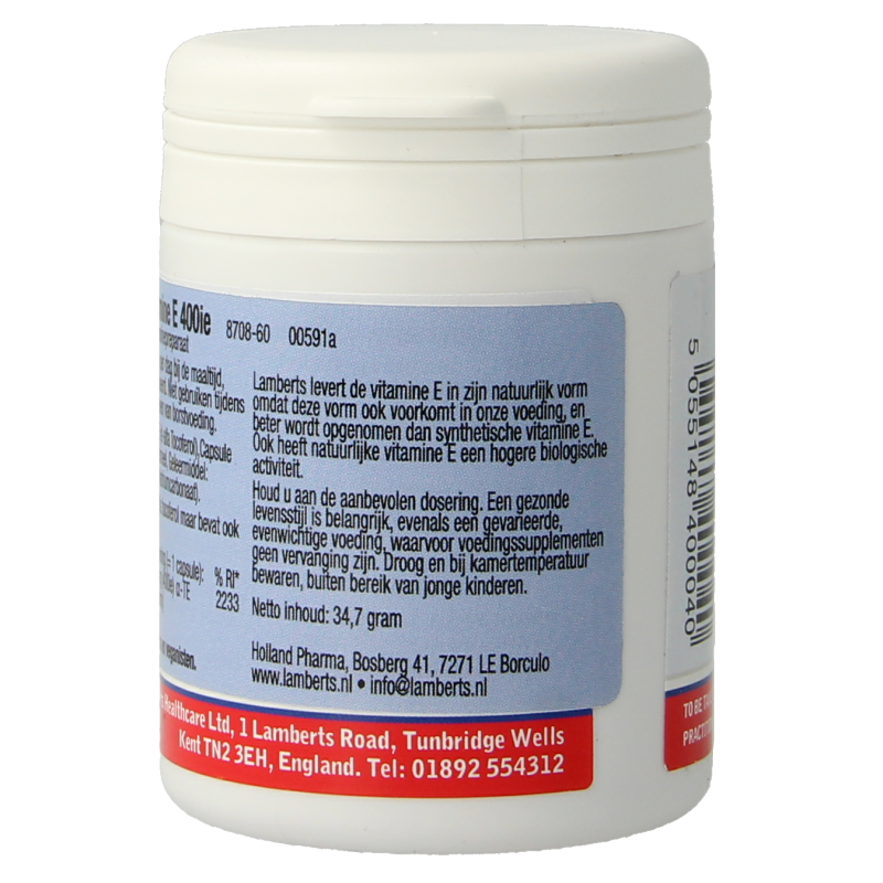 Lamberts Vitamine E 400IE natuurlijk 60 Vegetarische capsules