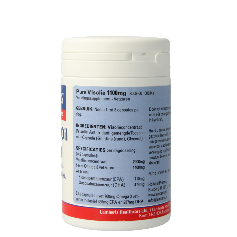 Lamberts Pure visolie 1100mg omega 3 60 Capsules