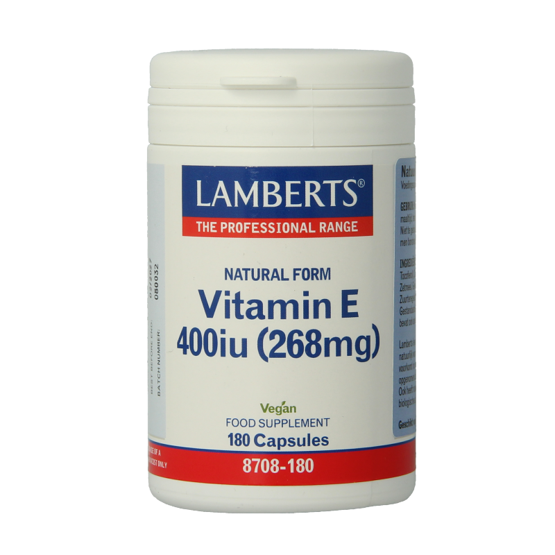 Lamberts Vitamine E 400IE natuurlijk 180 Vegetarische capsules