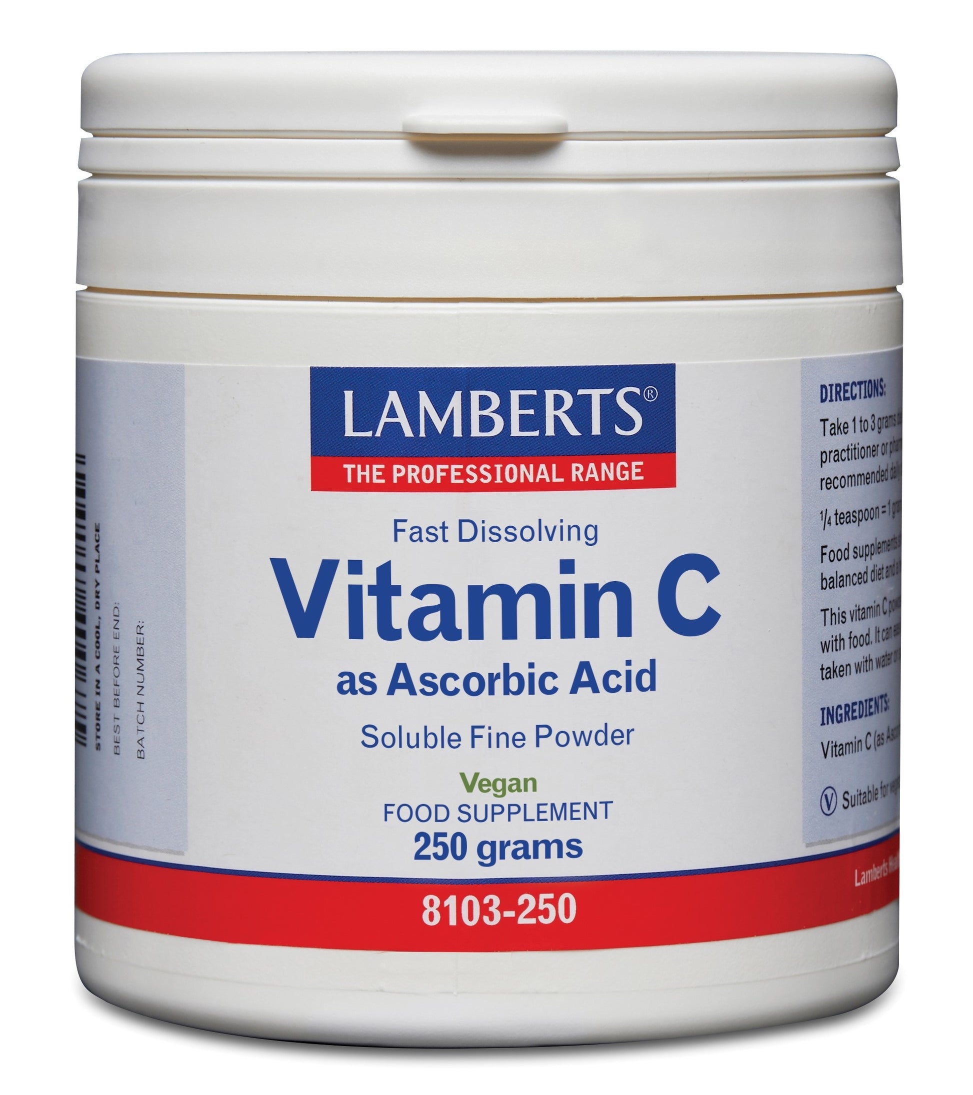 Lamberts Vitamine C ascorbinezuur 250 Gram