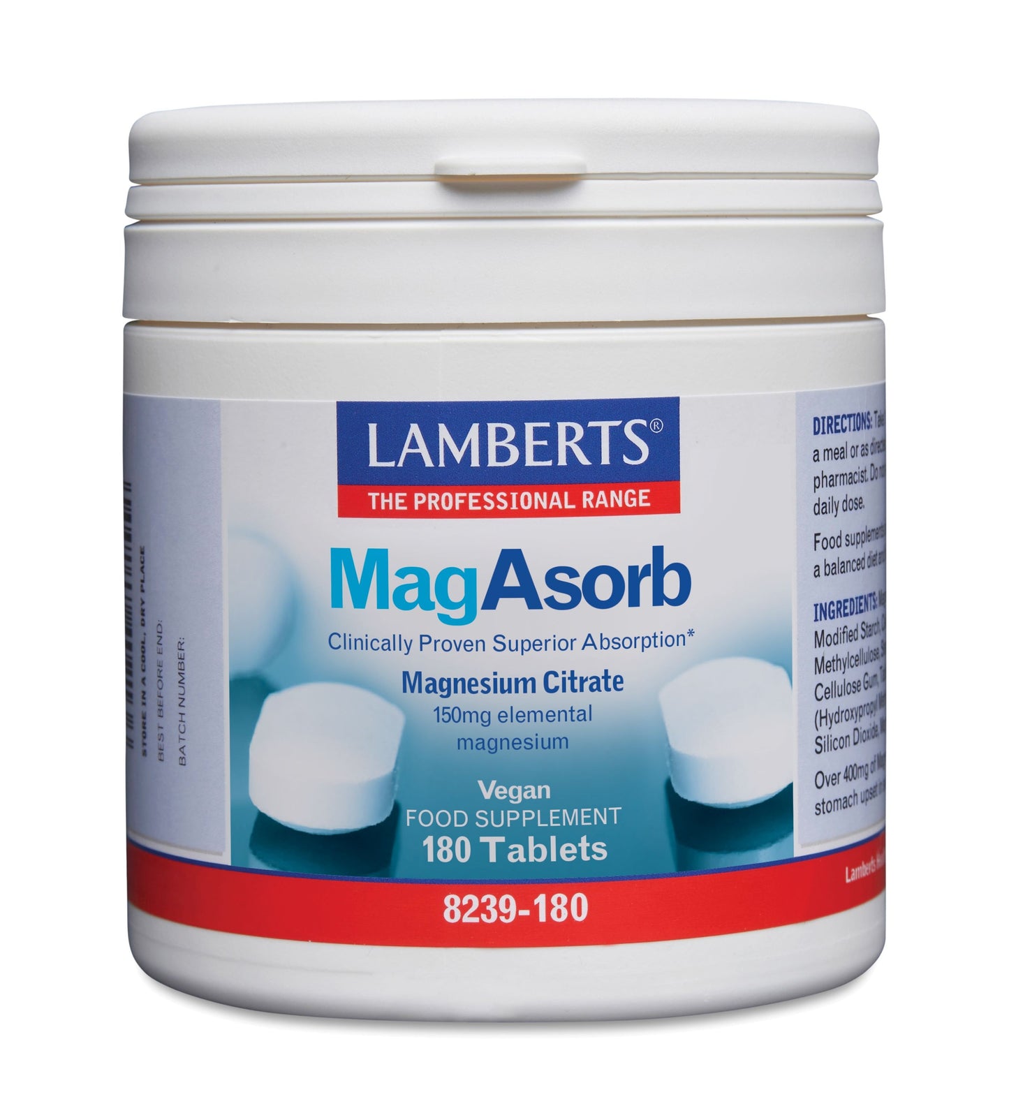 Lamberts MagAsorb (magnesium citraat) 150mg 180 Tabletten