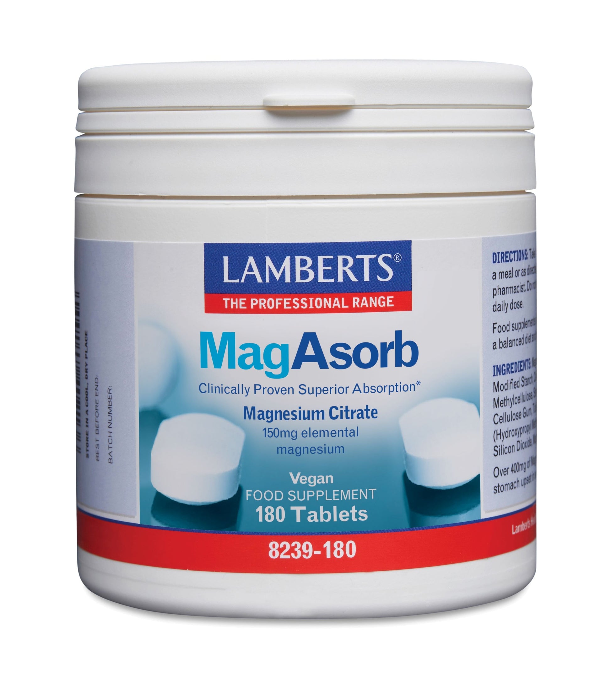 Lamberts MagAsorb (magnesium citraat) 150mg 180 Tabletten