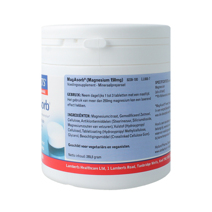 Lamberts MagAsorb (magnesiumcitraat) 150mg 180.00 Tabletten