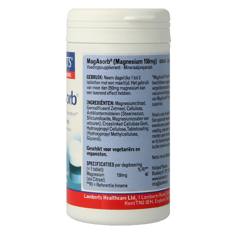 Lamberts MagAsorb (magnesium citraat) 150mg 60 Tabletten