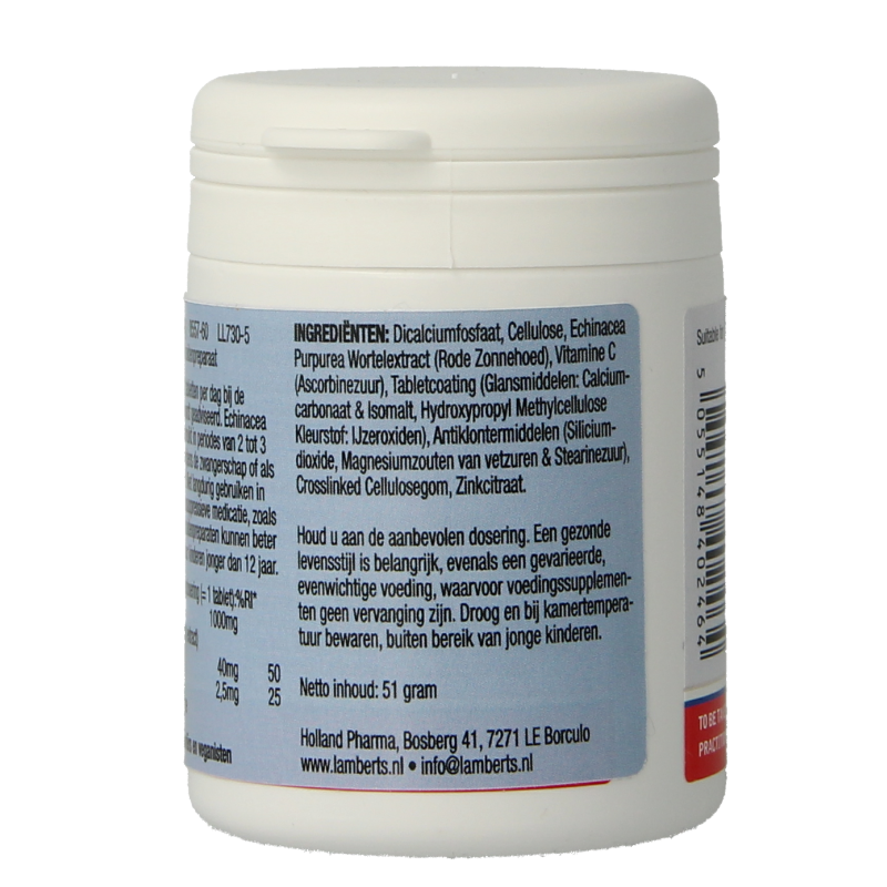 Lamberts Echinacea 1000mg met zink en vitamine C 60 Tabletten