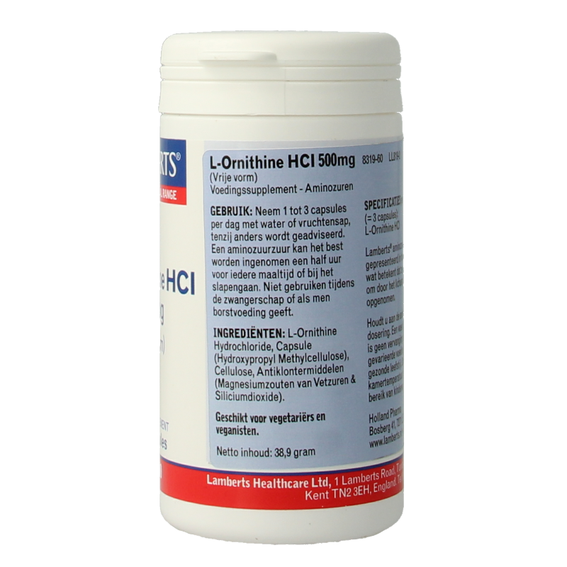 Lamberts L-Ornithine 500mg 60 Vegetarische capsules
