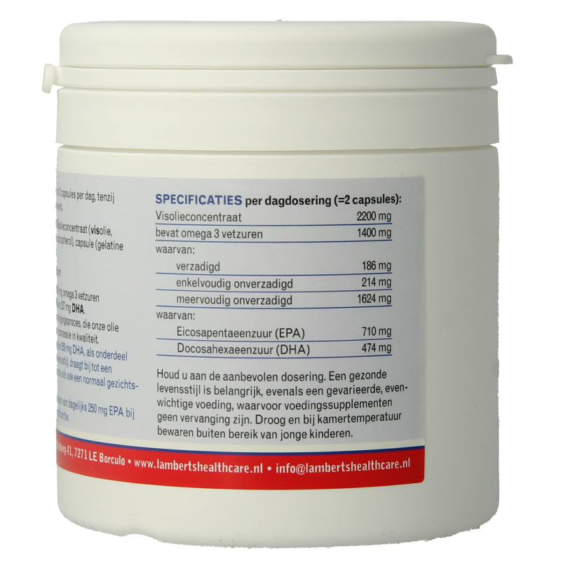 Lamberts Pure visolie 1100mg omega 3 120 Capsules