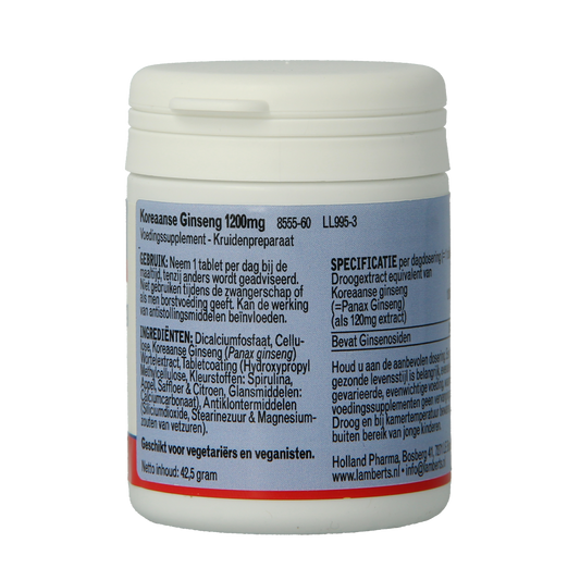 Lamberts Ginseng Koreaans 1200mg 60.00 Tabletten