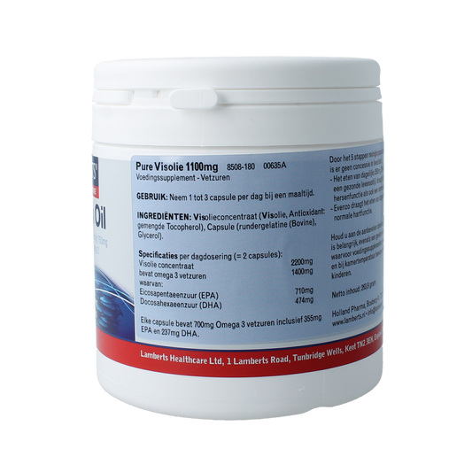 Lamberts Pure visolie 1100mg omega 3 180.00 Capsules
