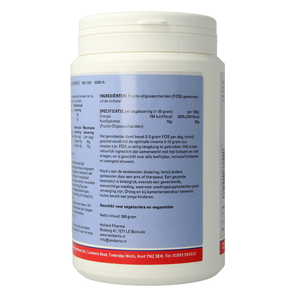 Lamberts FOS Fructo-oligosachariden poeder 500.00 Gram
