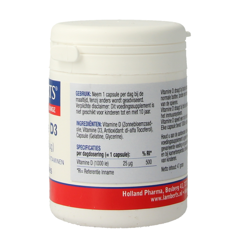 Lamberts Vitamine D3 1000IE/25mcg 120 Capsules