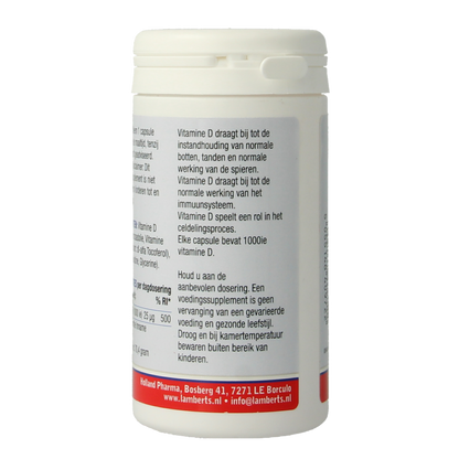 Lamberts Vitamine D3 1000IE/25mcg 180 Capsules