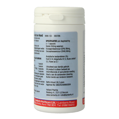 Lamberts Omega 3 voor dieren hond en kat 120.00 Capsules