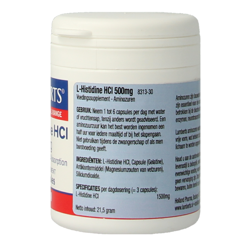 Lamberts L-Histidine 500mg 30 Capsules