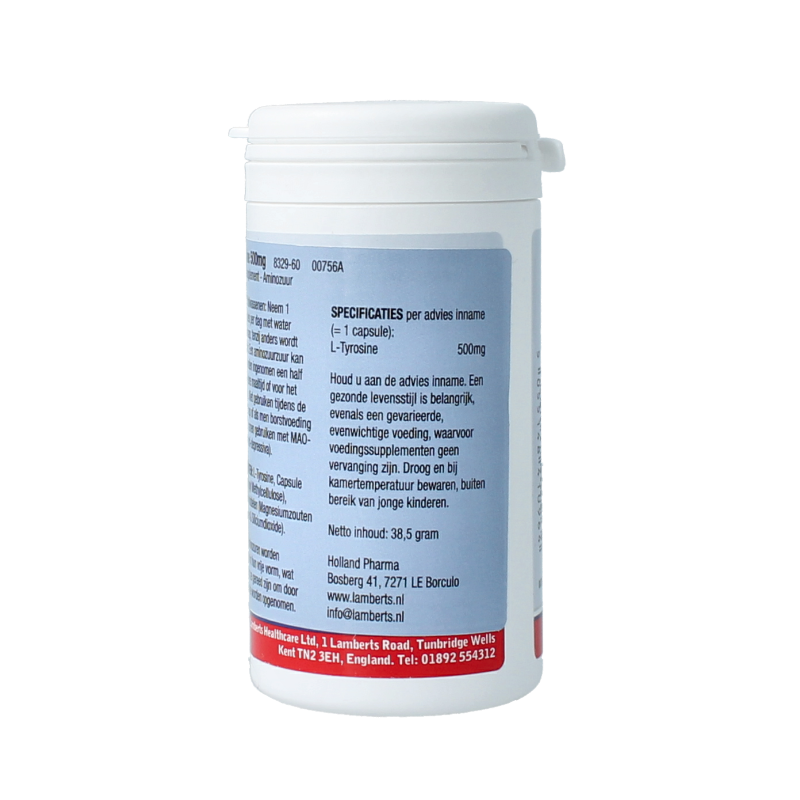 Lamberts L-Tyrosine 500mg 60.00 Capsules