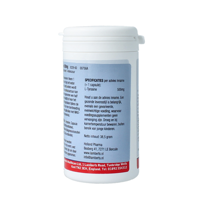 Lamberts L-Tyrosine 500mg 60.00 Capsules