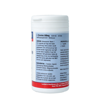 Lamberts L-Tyrosine 500mg 60.00 Capsules