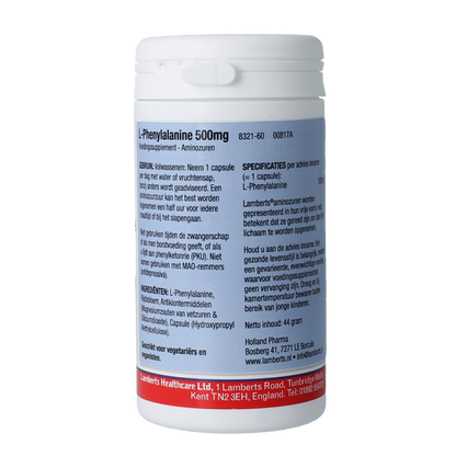 Lamberts L-Phenylalanine 500mg 60.00 Capsules